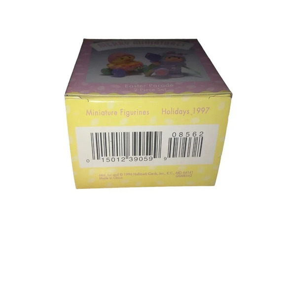 Vintage HALLMARK '97 Merry Miniature Figurines "Easter Parade" 2 pc Chick Bunny - Picture 3 of 10